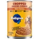 Pedigree Chopped Ground Dinner with Chicken Adult Canned Wet Dog Food, 22-oz can, case of 12