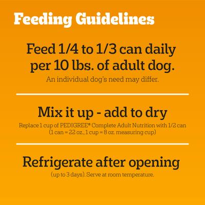 Show full view: Pedigree Chopped Ground Dinner with Chicken Adult Canned Wet Dog Food, 22-oz can, bundle of 24  slide 8 of 12