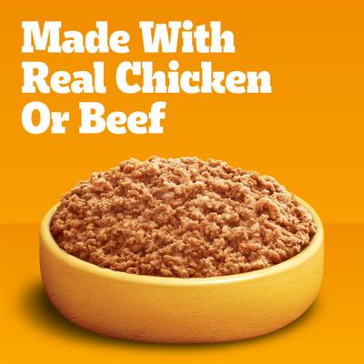 Show full view: Pedigree Chopped Ground Dinner with Chicken & Beef Adult Canned Wet Dog Food Variety Pack, 13.2-oz can, bundle of 48  slide 5 of 12