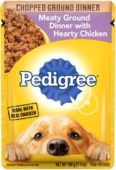 Pedigree Chopped Meaty Ground Dinner with Hearty Chicken Wet Food + Complete Nutrition Roasted Chicken, Rice & Vegetable Flavor Dry Dog Food slide 2 of 9