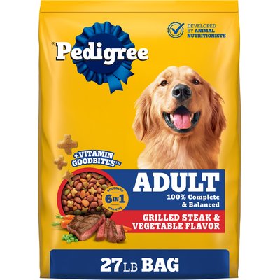 Pedigree Pedigree Complete Nutrition Grilled Steak & Vegetable Flavor Dog Kibble Adult Dry Dog Food, 27-lb bag
