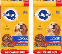 Pedigree Complete Nutrition Grilled Steak & Vegetable Flavor Dog Kibble Adult Dry Dog Food, 88-lb bundle