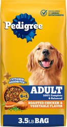 Pedigree Complete Nutrition Roasted Chicken & Vegetable Flavor Dog Kibble Adult Dry Dog Food, 3.5-lb bag
