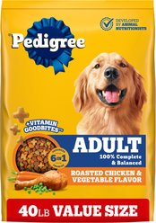 Pedigree Complete Nutrition Roasted Chicken & Vegetable Flavor Dog Kibble Adult Dry Dog Food, 40-lb bag