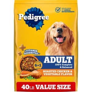 Pedigree Complete Nutrition Roasted Chicken & Vegetable Flavor Dog Kibble Adult Dry Dog Food, 40-lb bag