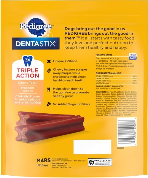 Pedigree Dentastix Bacon Flavor Dental Treats for Toy & Small Dogs, 9.6-oz pouch, 40 count