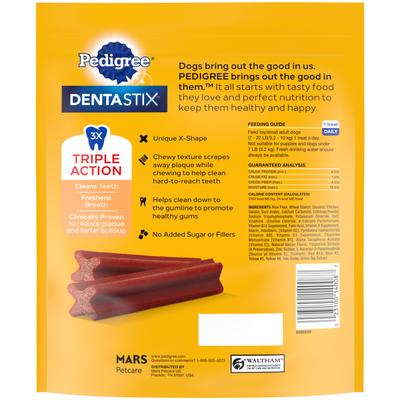 Show full view: Pedigree Dentastix Bacon Flavor Dental Treats for Toy & Small Dogs, 9.6-oz pouch, 40 count slide 3 of 11