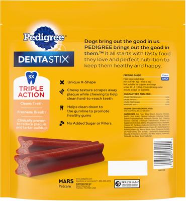Show full view: Pedigree Dentastix Bacon Flavor Large Dental Dog Treats, 32 count slide 3 of 12