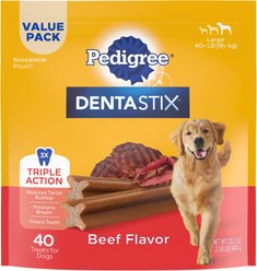 Pedigree Dentastix Beef Flavored Large Dental Dog Treats, 40 count