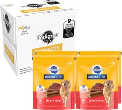 Pedigree Dentastix Beef Flavored Large Dental Dog Treats, 72 count