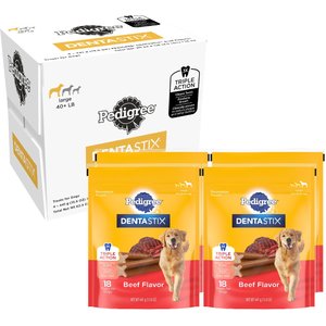 Pedigree Dentastix Beef Flavored Large Dental Dog Treats, 72 count