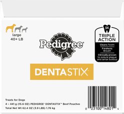 Pedigree Dentastix Beef Flavored Large Dental Dog Treats, 72 count slide 2 of 9