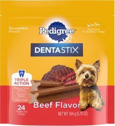 Pedigree Dentastix Beef Mini Dental Dog Treats, 24 count