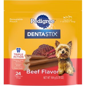 Pedigree Dentastix Beef Mini Dental Dog Treats, 24 count
