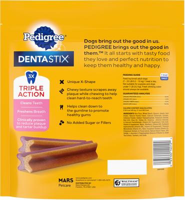 Show full view: Pedigree Dentastix Dual Flavored Bacon & Chicken Flavored Mini Dental Dog Treats, 84 count slide 3 of 11
