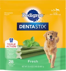 Pedigree Dentastix Fresh Mint Flavored Large Dental Dog Treats, 28 count