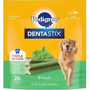 Pedigree Dentastix Fresh Mint Flavored Large Dental Dog Treats, 28 count