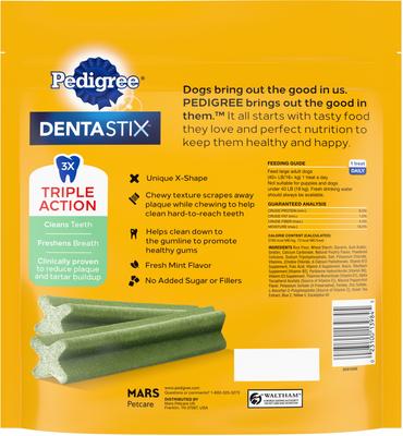 Show full view: Pedigree Dentastix Fresh Mint Flavored Large Dental Dog Treats, 28 count slide 3 of 12
