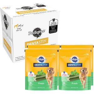 Pedigree Dentastix Fresh Mint Flavored Large Dental Dog Treats, 60 count