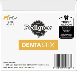 Pedigree Dentastix Fresh Mint Flavored Large Dental Dog Treats, 60 count slide 2 of 9