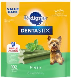 Pedigree Dentastix Fresh Mint Flavored Mini Dental Dog Treats, 102 count