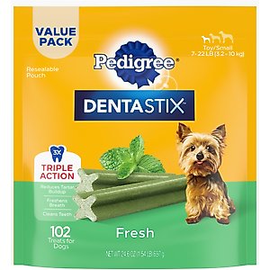 Pedigree Dentastix Fresh Mint Flavored Mini Dental Dog Treats, 102 count