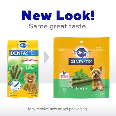 Show full view: Pedigree Dentastix Fresh Mint Flavored Mini Dental Dog Treats, 21 count slide 3 of 12