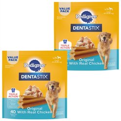 Pedigree Dentastix Large Original Chicken Flavor Dental Dog Treats, 80 count bundle