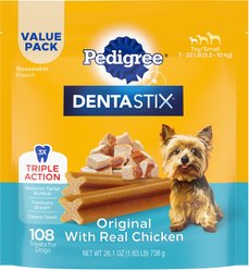 Pedigree Dentastix Mini Original Chicken Flavor Dental Dog Treats, 108 count