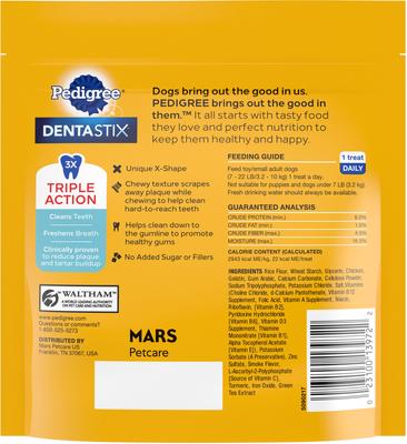 Show full view: Pedigree Dentastix Mini Original Chicken Flavor Dental Dog Treats, 24 count slide 3 of 12