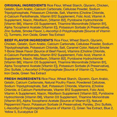 Show full view: Pedigree Dentastix Large Original Chicken, Beef Flavor & Fresh Mint Flavor Variety Pack Dental Dog Treats, 51 count slide 5 of 12