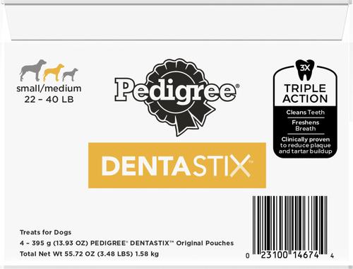 Show full view: Pedigree Dentastix Small/Medium Original Chicken Flavor Dental Dog Treats, 100 count slide 3 of 12
