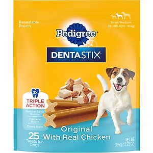 Pedigree Dentastix Small/Medium Original Chicken Flavor Dental Dog Treats, 25 count