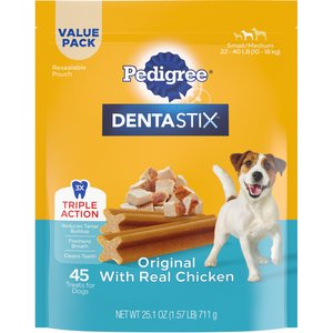 Pedigree Dentastix Small/Medium Original Chicken Flavor Dental Dog Treats, 45 count