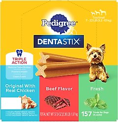 Pedigree Dentastix Toy Grain-Free Original Chicken, Beef Flavor, & Fresh Mint Variety Pack Small Breed Dental Dog Treats, 157 count slide 2 of 9