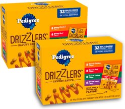 Pedigree Drizzlers Savory Sauce Multipack Dog Food Topper, 60-g pouch, pack of 32