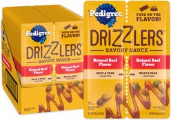 Pedigree Drizzlers Savory Sauce Multipack Natural Beef Flavor Wet Dog Food, 60-g pouch, pack of 22