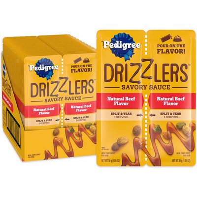 Pedigree Pedigree Drizzlers Savory Sauce Multipack Natural Beef Flavor Wet Dog Food Topper, 60-g pouch, pack of 22