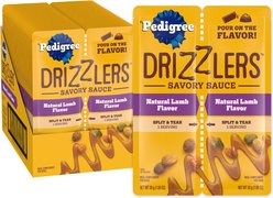 Pedigree Drizzlers Savory Sauce Multipack Natural Lamb Flavor Wet Dog Food, 60-g pouch, pack of 22