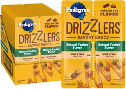 Pedigree Drizzlers Savory Sauce Multipack Natural Turkey Flavor Wet Dog Food, 60-g pouch, pack of 22