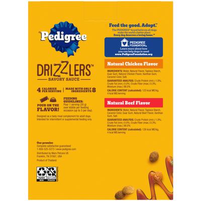 Show full view: Pedigree Drizzlers Savory Sauce Multipack Dog Food Topper, 60-g pouch, pack of 16 slide 3 of 11