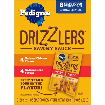 Pedigree Pedigree Drizzlers Savory Sauce Multipack Dog Food Topper, 60-g pouch, pack of 8