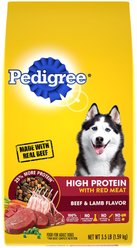 Pedigree High Protein Beef & Lamb Flavor Dog Kibble Adult Dry Dog Food, 7-lb bundle
