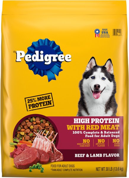 Pedigree High Protein Beef & Lamb Flavor Dog Kibble Adult Dry Dog Food