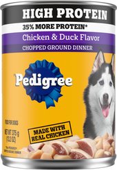 Pedigree High Protein Chicken & Duck Flavor Adult Canned Wet Dog Food, 13.2-oz cans, case of 12
