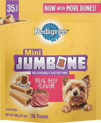 Pedigree Mini Jumbone Real Beef Flavor Dog Treats, 105 count bundle