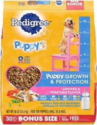 Pedigree Puppy Growth & Protection Chicken & Vegetable Flavor Dry Dog Food, 60-lb bundle