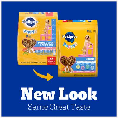 Show full view: Pedigree Puppy Growth & Protection Chicken & Vegetable Flavor Dry Dog Food, 30-lb bag slide 4 of 12