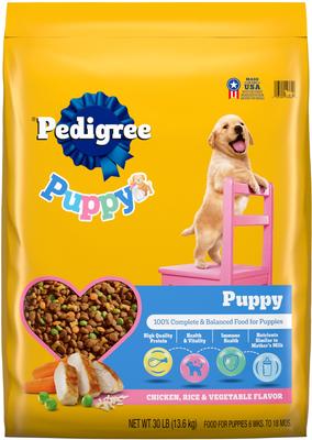 Show full view: Pedigree Puppy Growth & Protection Chicken & Vegetable Flavor Dry Food + Puppy Variety Pack Morsels in Sauce with Beef & Chicken Wet Dog Food Pouches slide 2 of 10