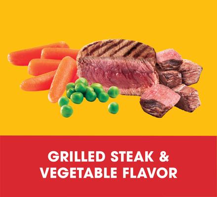 Show full view: Pedigree Puppy Growth & Protection Grilled Steak & Vegetable Flavor Dry Dog Food, 14-lb bag slide 6 of 11